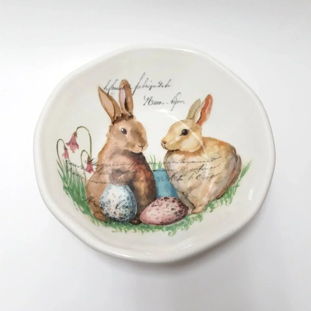 Effetti Italy Easter Bunny Rabbit Bowl for Candy Pasta Soup Salad